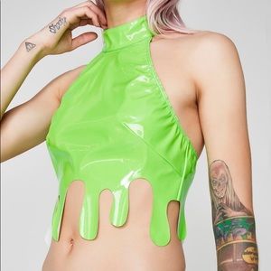 Dolls Kill Slime Green Crop Top